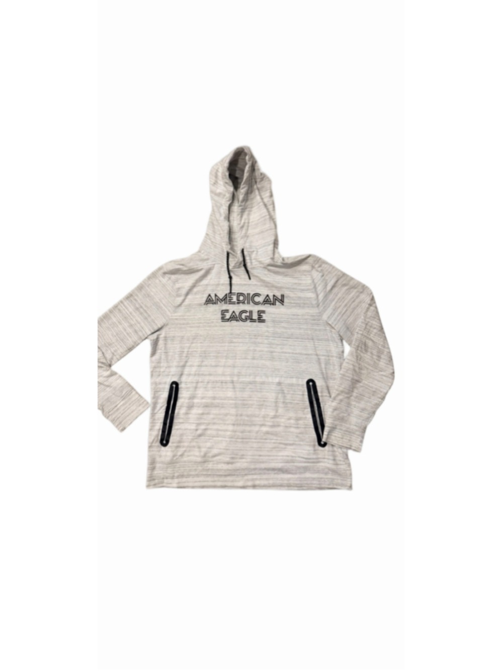American Eagle Outfitters Men's Large Gray White Hoodie Pullover